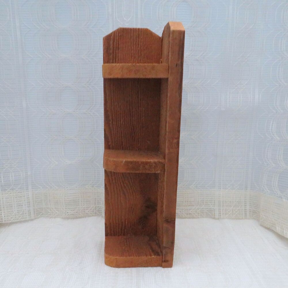 Handmade Vintage Wooden Corner Shelf Rustic Farmhouse Style for Den, Living Room